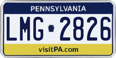 PA license plate LMG2826