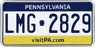 PA license plate LMG2829