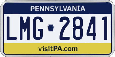 PA license plate LMG2841