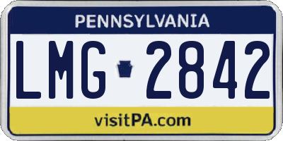 PA license plate LMG2842