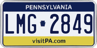 PA license plate LMG2849