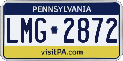 PA license plate LMG2872