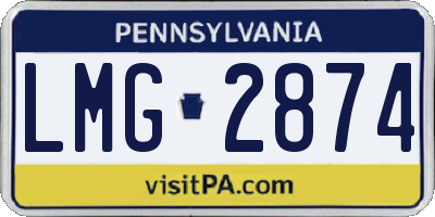 PA license plate LMG2874