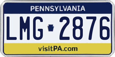PA license plate LMG2876