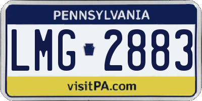 PA license plate LMG2883