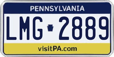 PA license plate LMG2889