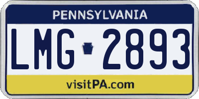 PA license plate LMG2893