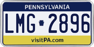 PA license plate LMG2896