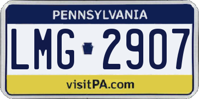 PA license plate LMG2907