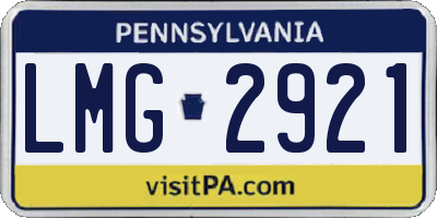 PA license plate LMG2921