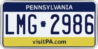 PA license plate LMG2986