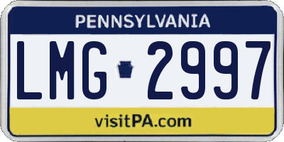 PA license plate LMG2997