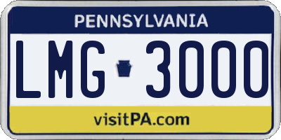 PA license plate LMG3000