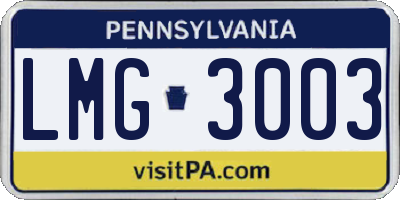 PA license plate LMG3003
