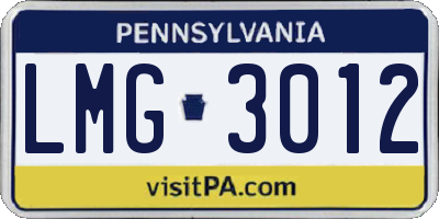 PA license plate LMG3012