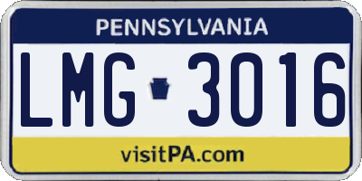 PA license plate LMG3016