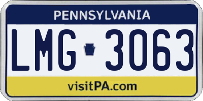 PA license plate LMG3063