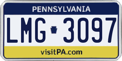 PA license plate LMG3097