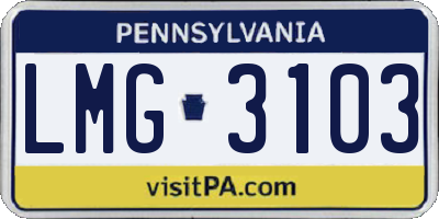 PA license plate LMG3103