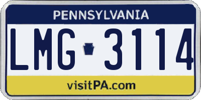 PA license plate LMG3114