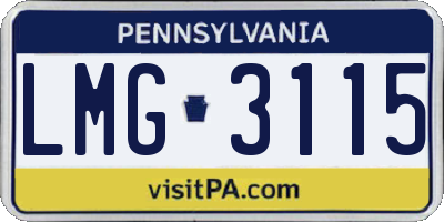 PA license plate LMG3115