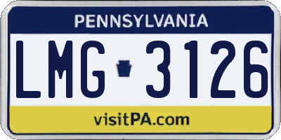 PA license plate LMG3126