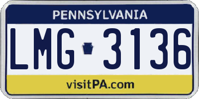 PA license plate LMG3136