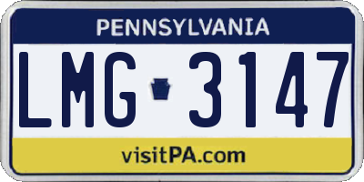 PA license plate LMG3147