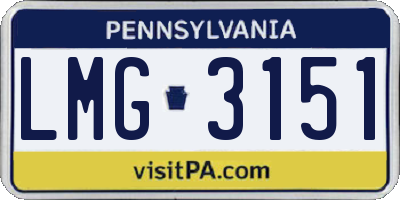 PA license plate LMG3151