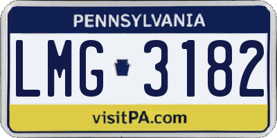 PA license plate LMG3182