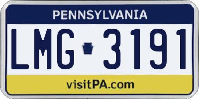 PA license plate LMG3191