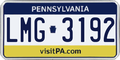 PA license plate LMG3192