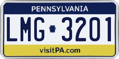 PA license plate LMG3201
