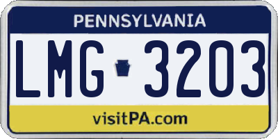 PA license plate LMG3203