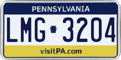 PA license plate LMG3204