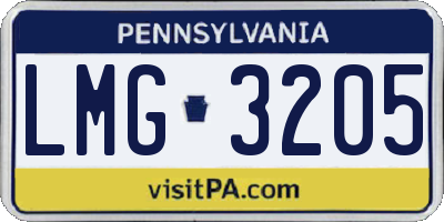 PA license plate LMG3205