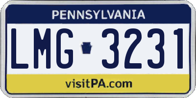 PA license plate LMG3231