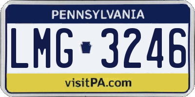 PA license plate LMG3246