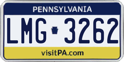 PA license plate LMG3262