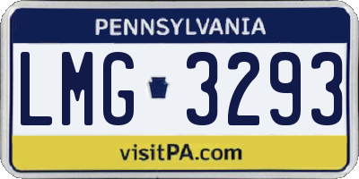 PA license plate LMG3293