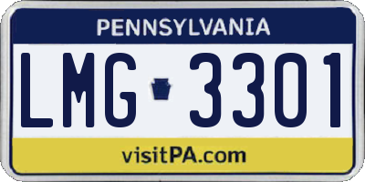 PA license plate LMG3301
