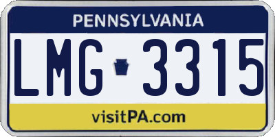 PA license plate LMG3315