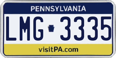 PA license plate LMG3335