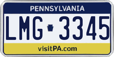 PA license plate LMG3345