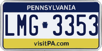 PA license plate LMG3353