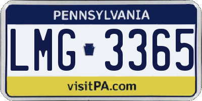 PA license plate LMG3365