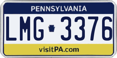 PA license plate LMG3376