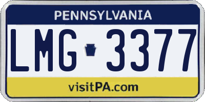 PA license plate LMG3377