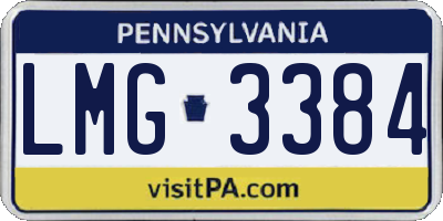 PA license plate LMG3384