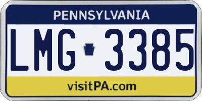 PA license plate LMG3385